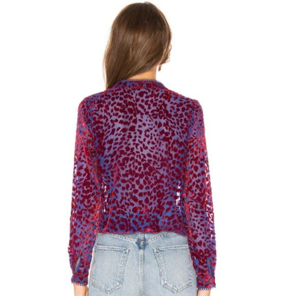 House of Harlow 1960 x REVOLVE Joli Blouse in Cobalt NWT Size Small - Picture 3 of 3